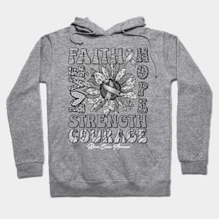 Brain Cancer Awareness - Sunflower strong faith love Hoodie